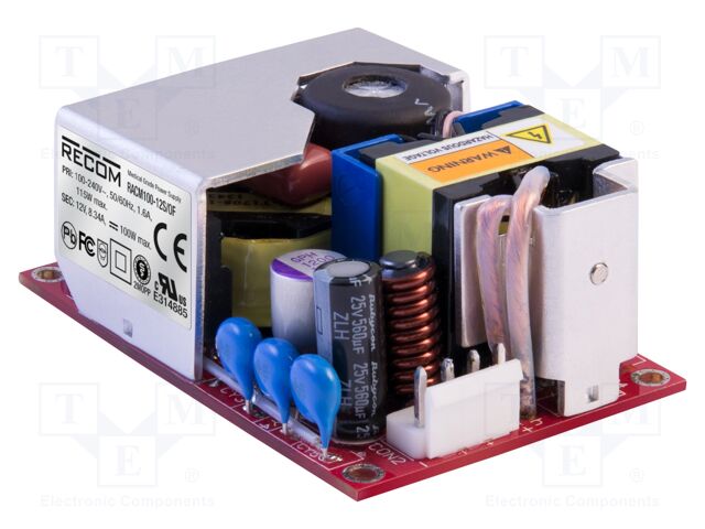 Power supply: switched-mode; open; 100W; 120÷370VDC; 85÷264VAC