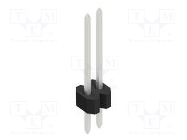 Connector: pin strips; pin header; male; PIN: 2; 1.27mm; THT; 1x2