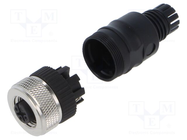 Connector: M12; plug; female; straight; PIN: 3; 0.75mm2; 125V; 4A