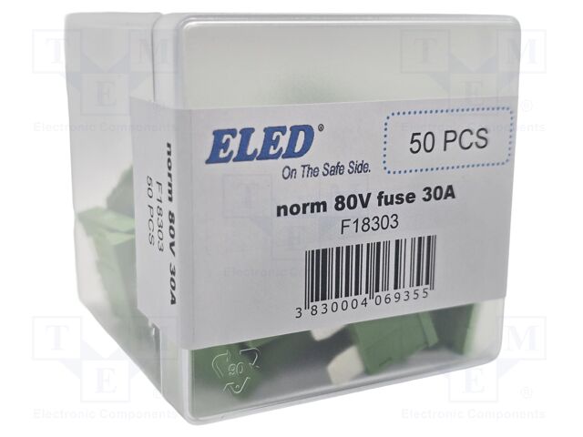 Fuse: fuse; 30A; 80VDC; automotive; 19mm; 19x5.1x20mm