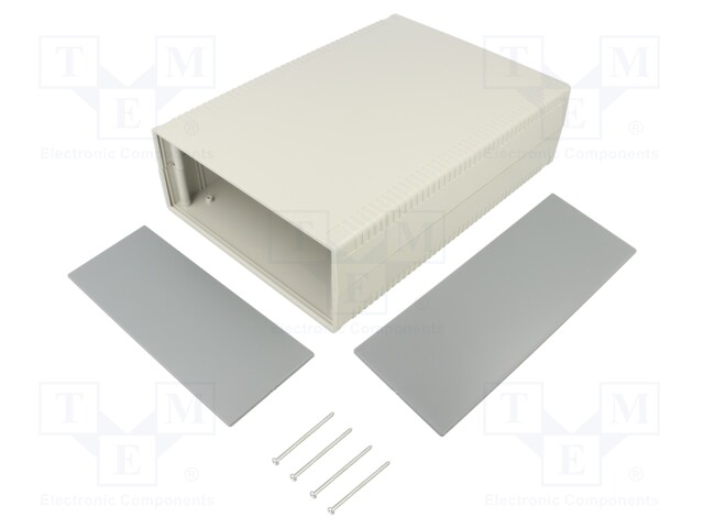Enclosure: with panel; X: 200mm; Y: 280mm; Z: 80mm; ABS; light grey