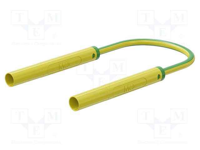 Test lead; 19A; insulated; Urated: 1kV; Len: 1m; yellow-green