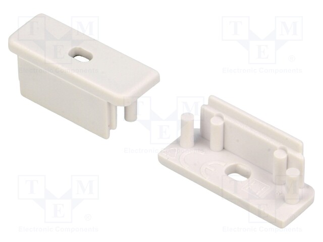 Cap for LED profiles; white; ABS; Application: SURFACE14