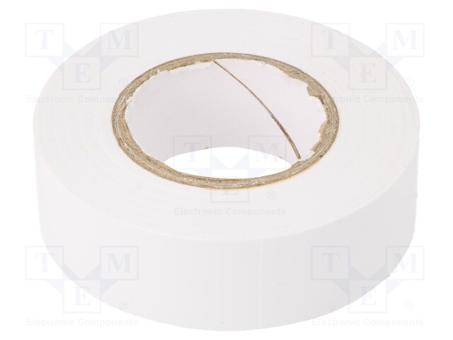 Tape: electrical insulating; W: 19mm; L: 20m; Thk: 0.13mm; white