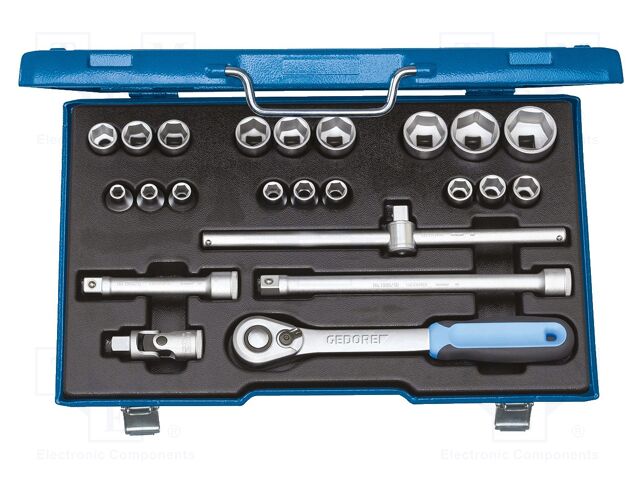 Wrench-set; rattle,socket spanner; 1/2"; 23pcs.