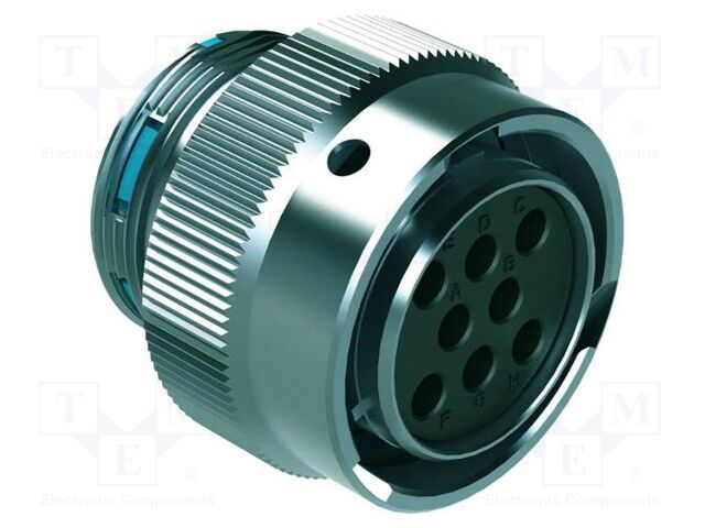 Connector: circular; plug; female; 25A; 250V; PIN: 8; IP67; straight