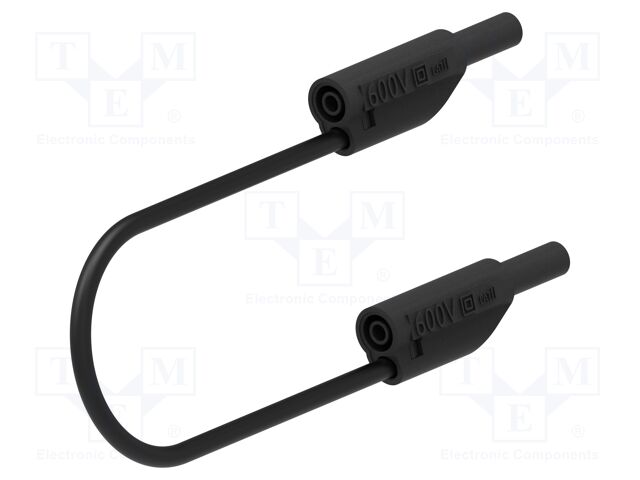 Test lead; 10A; banana plug 2mm,both sides; Len: 1m; black