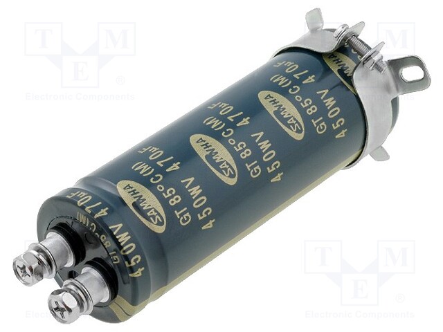 Capacitor: electrolytic; 470uF; 450VDC; Ø35x100mm; ±20%; 2000h