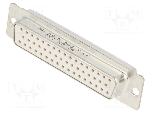 D-Sub; socket; female; on PCBs; THT; Locking: screws; 5A