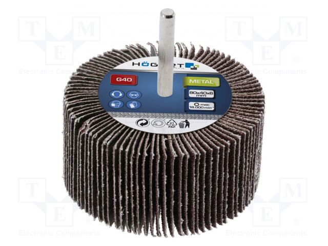 Wheel; Granularity: 100; Mounting: rod 6mm; with lever; Ø80x40mm