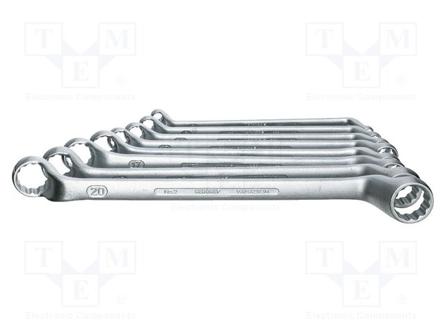 Wrench-set; box; Chrom-vanadium steel; 12pcs.