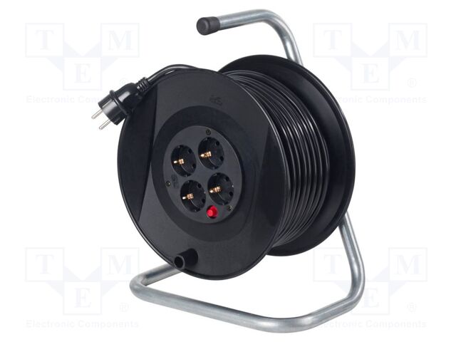 Extension lead; 3G1.5mm2; reel,with brake,rolled; Sockets: 4