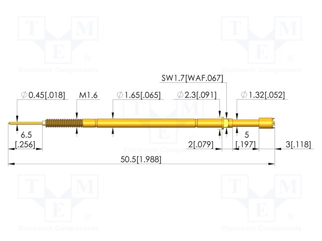 Test needle; screw-in