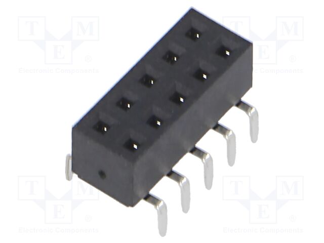 Connector: pin strips; socket; female; PIN: 10; Indess; 3A; THT; 2x5
