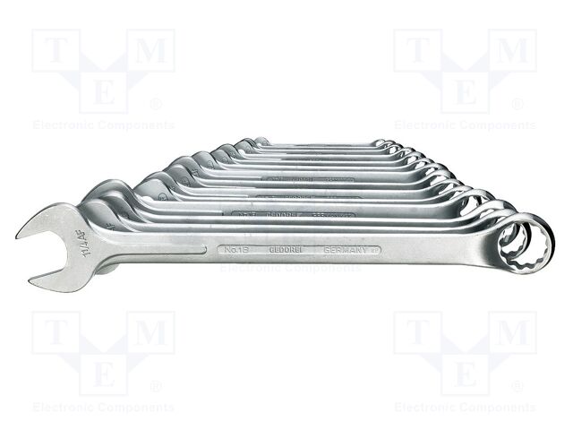 Wrench-set; combination spanner; Chrom-vanadium steel; 14pcs.