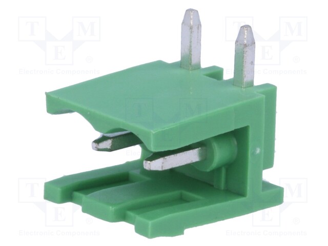 Pluggable terminal block; 5mm; ways: 2; angled 90°; socket; male