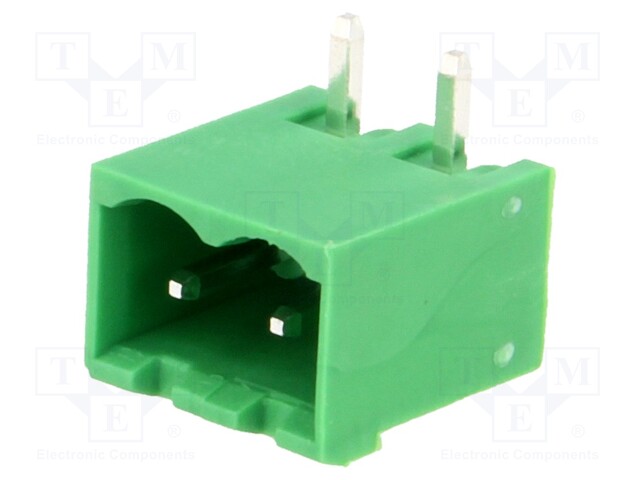 Pluggable terminal block; 5mm; ways: 2; angled; socket; male; THT