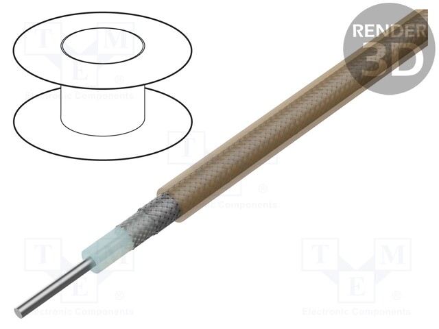 Wire: coaxial; RG142; solid; CCS; FEP; black; 5mm