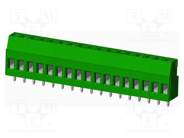 Connector: PCB terminal block; terminal; angled; Plating: tinned