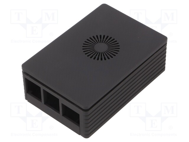Enclosure: for computer; Raspberry Pi 4 B; ABS; black; X: 64mm