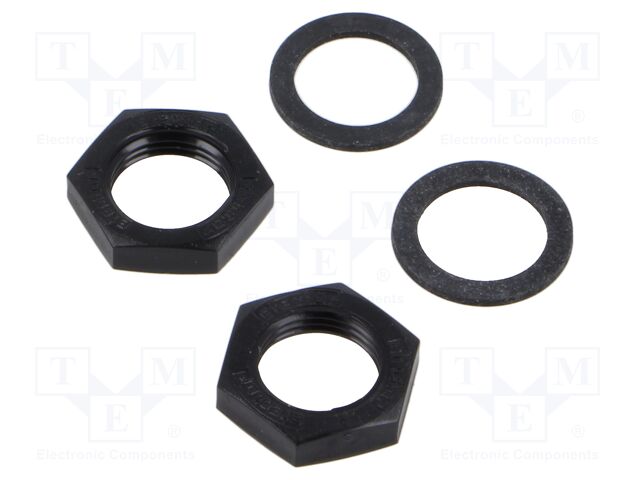 Nut M12; Thread: M12x1; PBT; 2pcs.