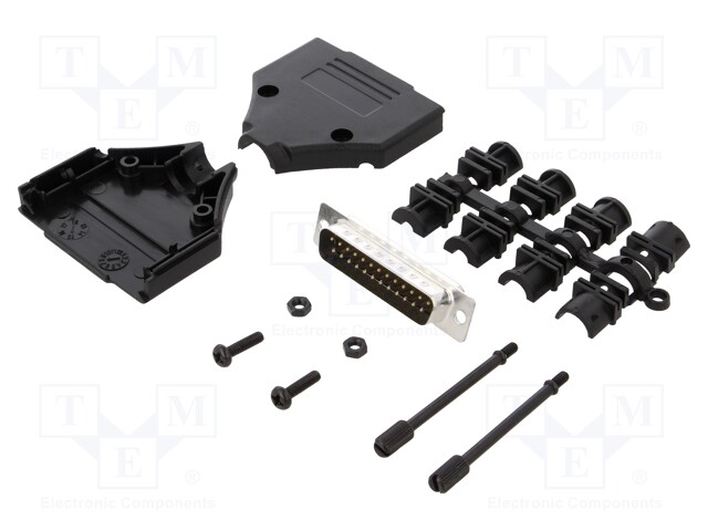 D-Sub; PIN: 25; plug; male; stamped and formed contacts; straight