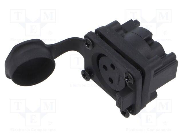 Connector: XLR; socket; female; AXS; 15A; 133V; PIN: 3; IP65; THT