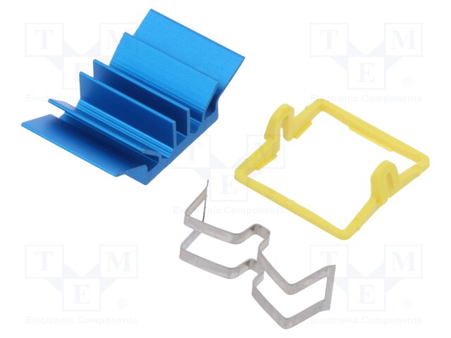 Heatsink: extruded; grilled; blue; L: 17mm; W: 17mm; H: 7.5mm
