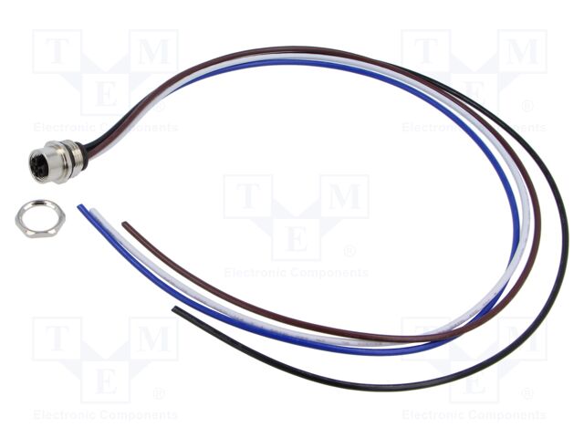 Connector: M12; socket; male; straight; with lead; PIN: 4; 2.08mm2