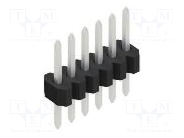 Connector: pin strips; pin header; male; PIN: 6; 1.27mm; THT; 1x6
