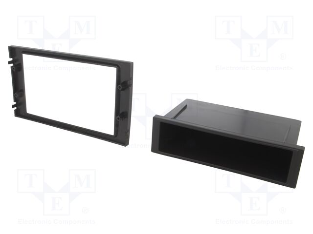 Radio mounting frame; Seat; 2 DIN; black