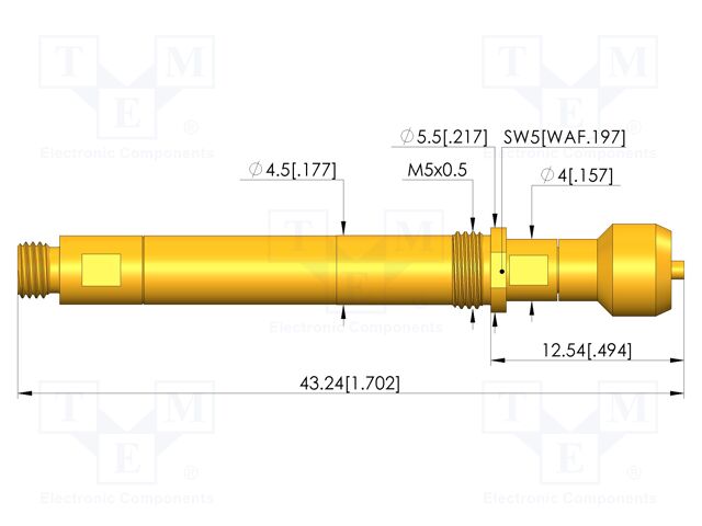 Test needle; screw-in