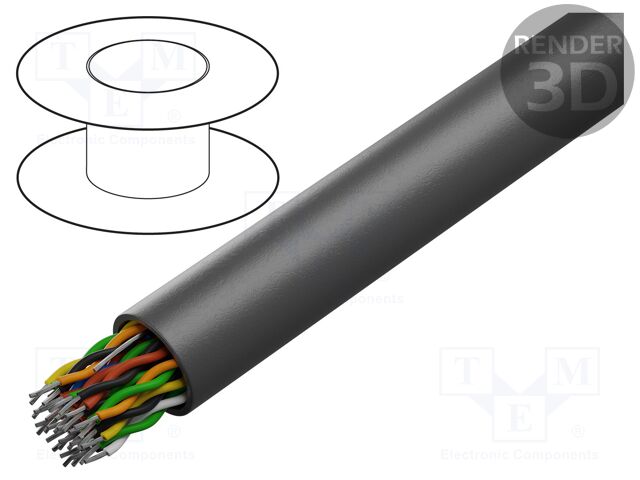 Wire; EcoCable Mini; 25x20AWG; unshielded; 300V; 30.5m; Cu; 100ft