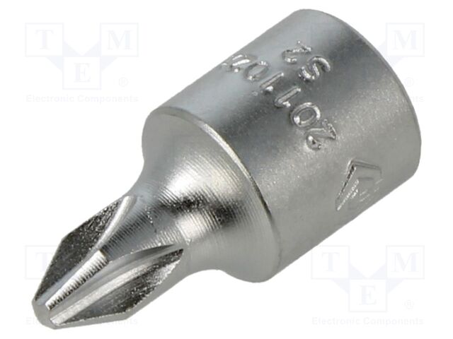Wrench; socket spanner; PH2; 1/4"; 25mm; Bit: Phillips