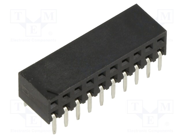 Socket; pin strips; female; 2.54mm; PIN: 20; THT; on PCBs; tinned