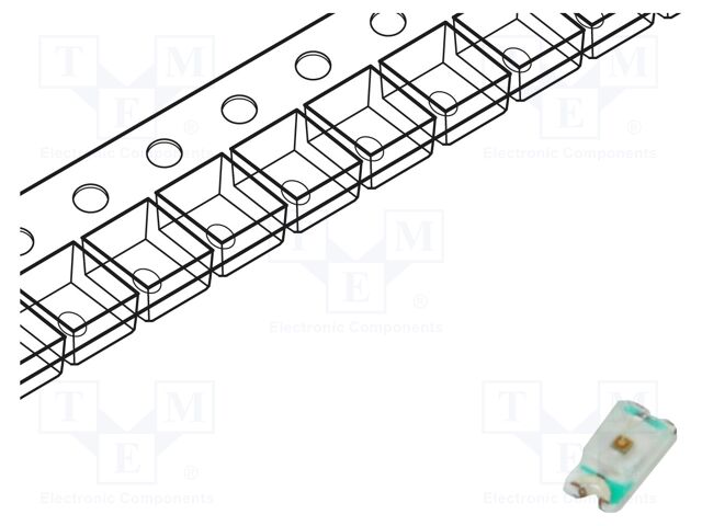 LED; red; SMD; 1608; 200÷250mcd; 2.1÷2.6VDC; 1.6x0.8x0.6mm; 120°