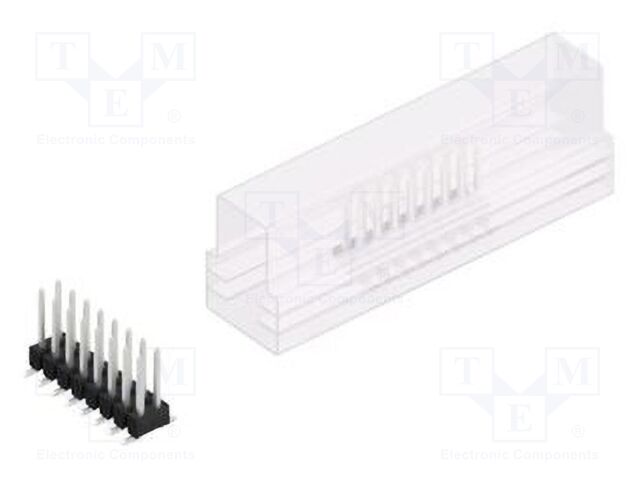 Connector: pin strips; pin header; male; PIN: 16; 2.54mm; SMT; 2x8