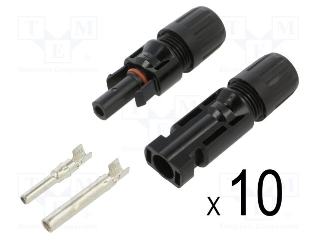 Connector: solar; male + female; straight; 4÷6mm2; with contacts