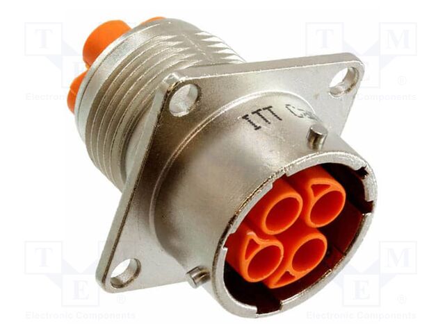 Connector: circular; female; PIN: 4; IP67; straight; silver; zinc