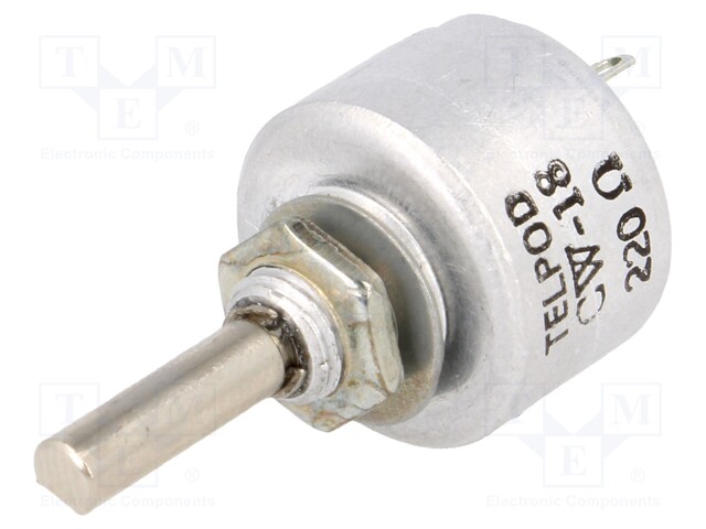 Potentiometer: shaft; single turn; 220Ω; 1W; ±20%; 4mm; linear; THT