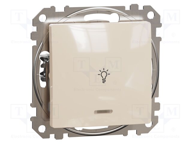 Momentary switch; Poles: 1; 250VAC; IP20; beige; monostable