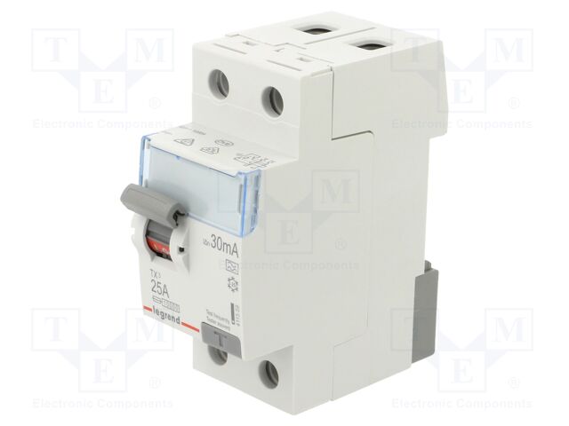 RCD breaker; Inom: 25A; Ires: 30mA; Max surge current: 250A; 400V