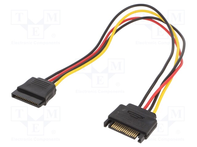 Cable: SATA; SATA 15pin male,SATA 15pin female; 0.3m; Cablexpert