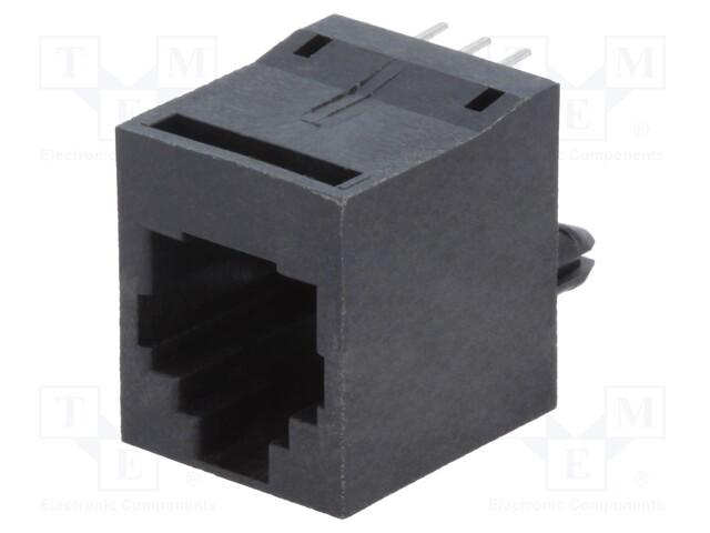 Socket; RJ12; PIN: 6; Cat: 5; Layout: 6p6c; THT; straight