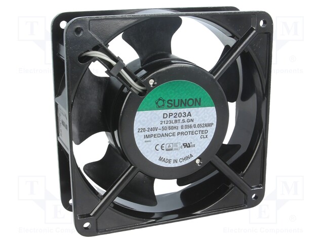 Fan: AC; axial; 230VAC; 119x119x38.5mm; 132.5m3/h; 39dBA; 2300rpm