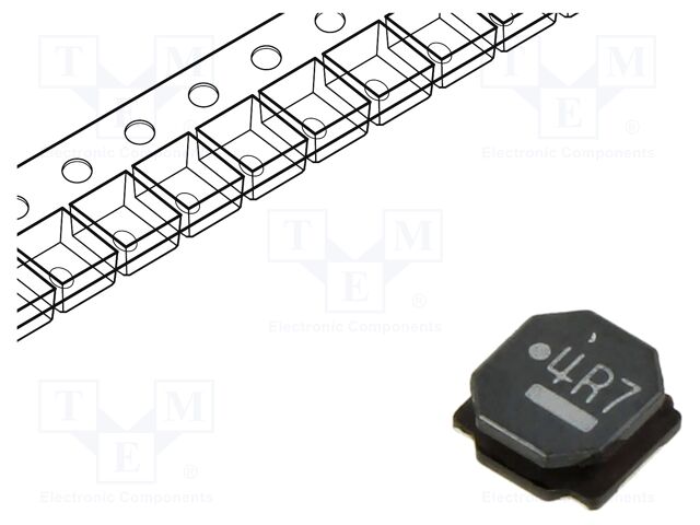Inductor: wire; SMD; 4.7uH; Ioper: 3A; R: 31mΩ; ±20%; 6x6mm; Isat: 2.7A