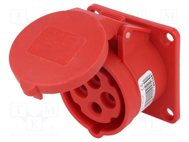 Connector: AC supply 3-phase; socket; female; 16A; 400VAC; IP44