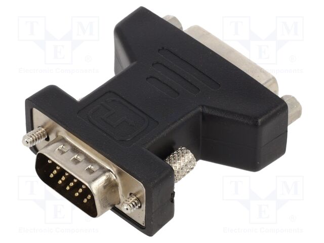 Adapter; D-Sub 15pin plug,DVI-I (24+5) socket,VGA male; black