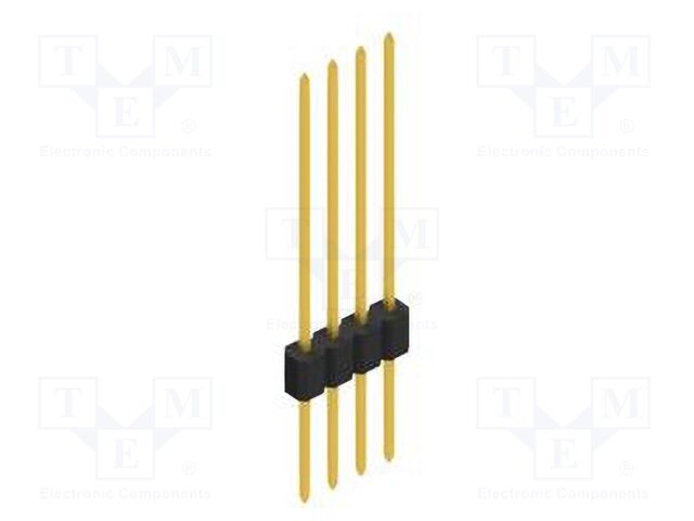 Connector: pin strips; pin header; male; PIN: 4; 1.27mm; THT; 1x4