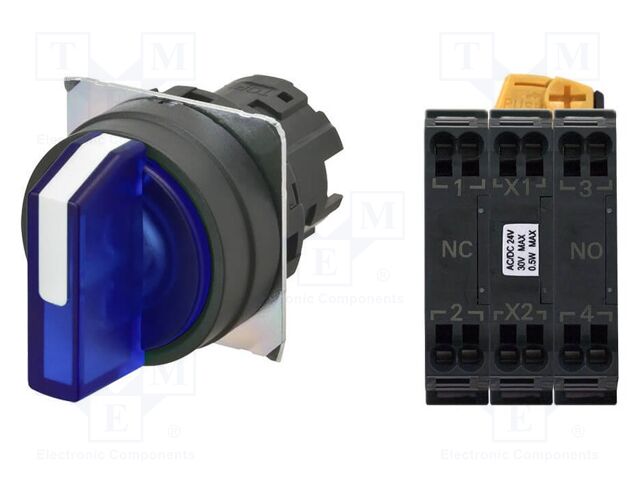 Switch: rotary; 22mm; LED; Pos: 3